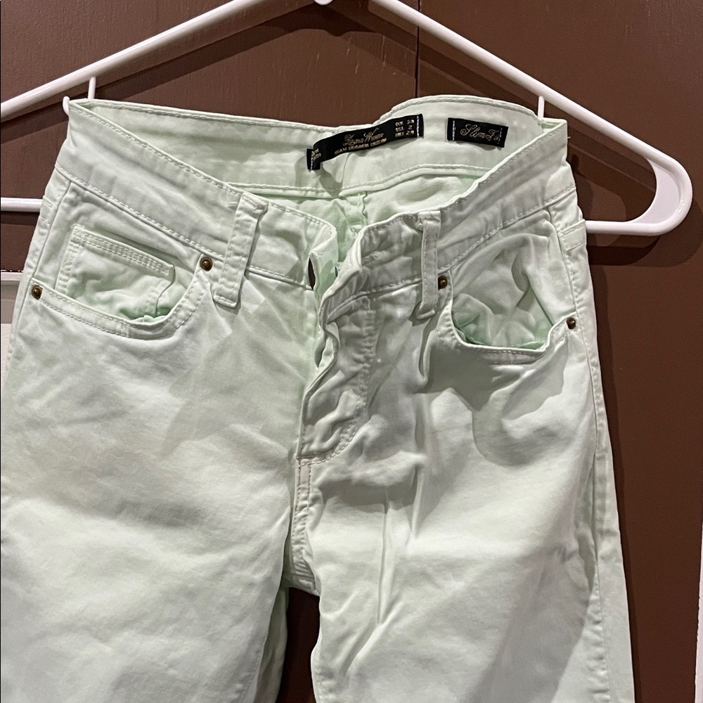 Zara Light Green Denim Pants